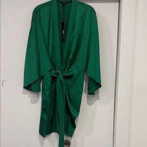 Elegant Green Women's Kimono Dress NWT